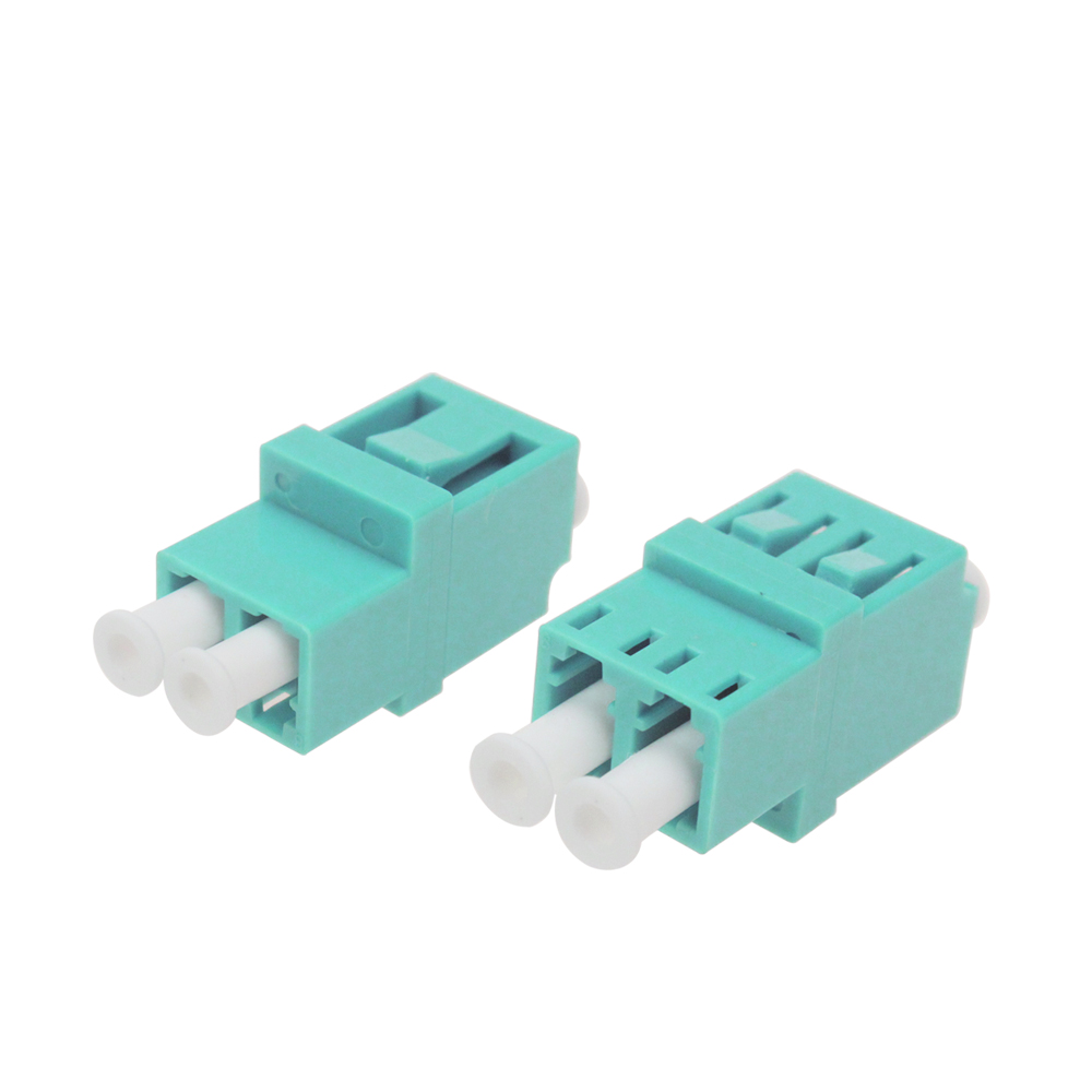 LC duplex fiber optic flange